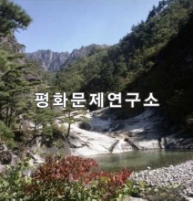 강원도 금강산 바리소부근의 계곡미 담소의 자연경치